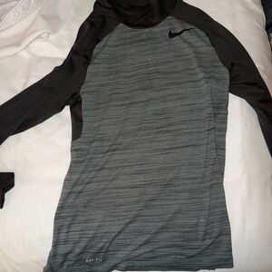 Nike Dri-FIT Black and Gray Long Sleeve Top
